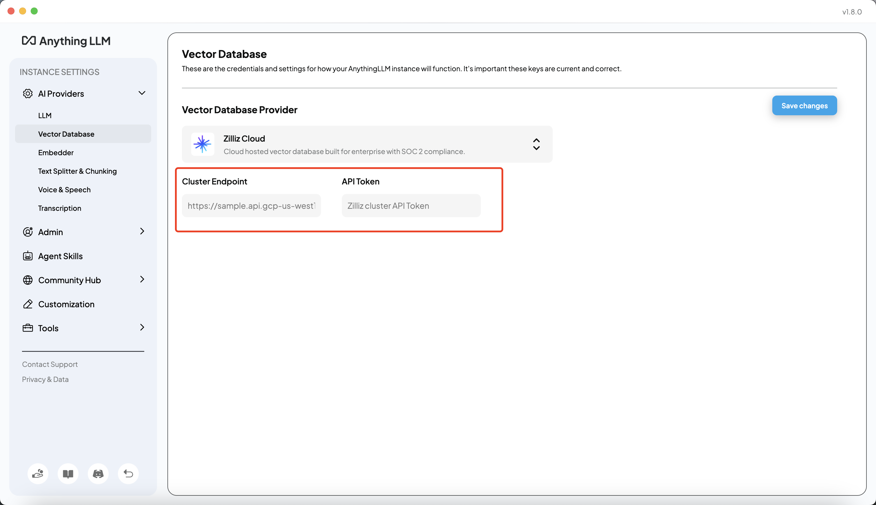 Zilliz Cloud Connection