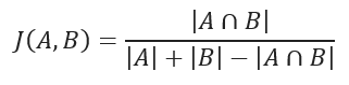 JACCARD similarity coefficient formula